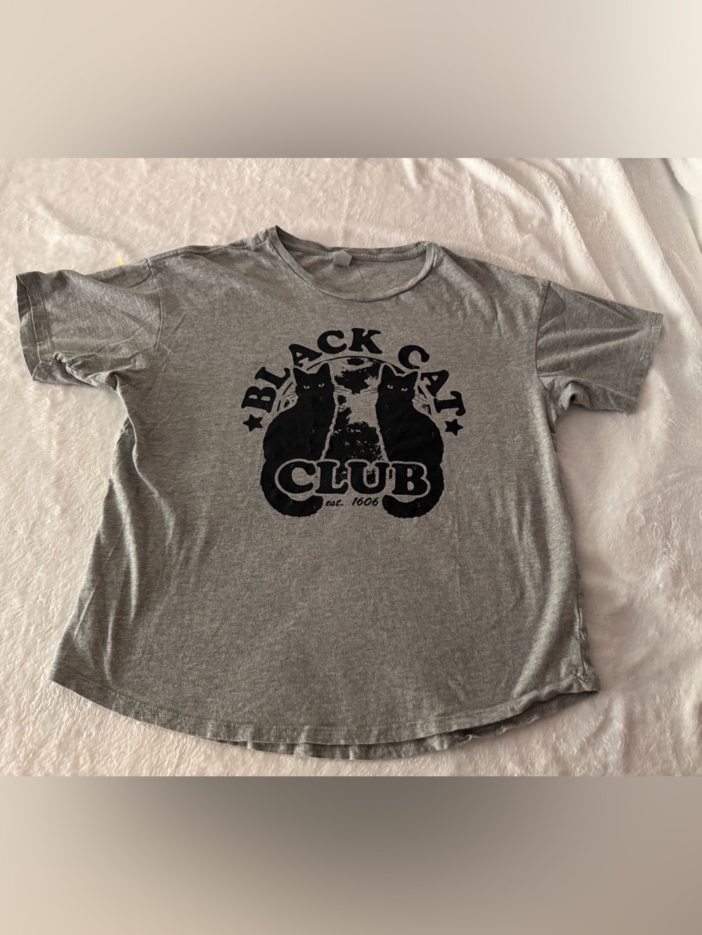 Instant Message BLACK CAT CLUB Grey T-shirt M